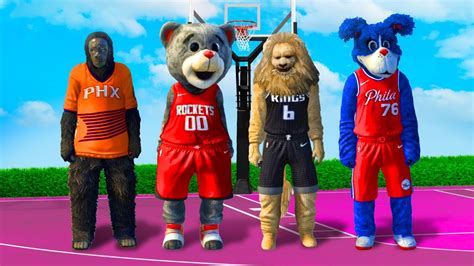 All 2k mascots - five level 40 mascots takeover the park in nba2k23! between contact dunks, half court 3's, ankle breakers, snatch blocks, steals and full court shots, this l...